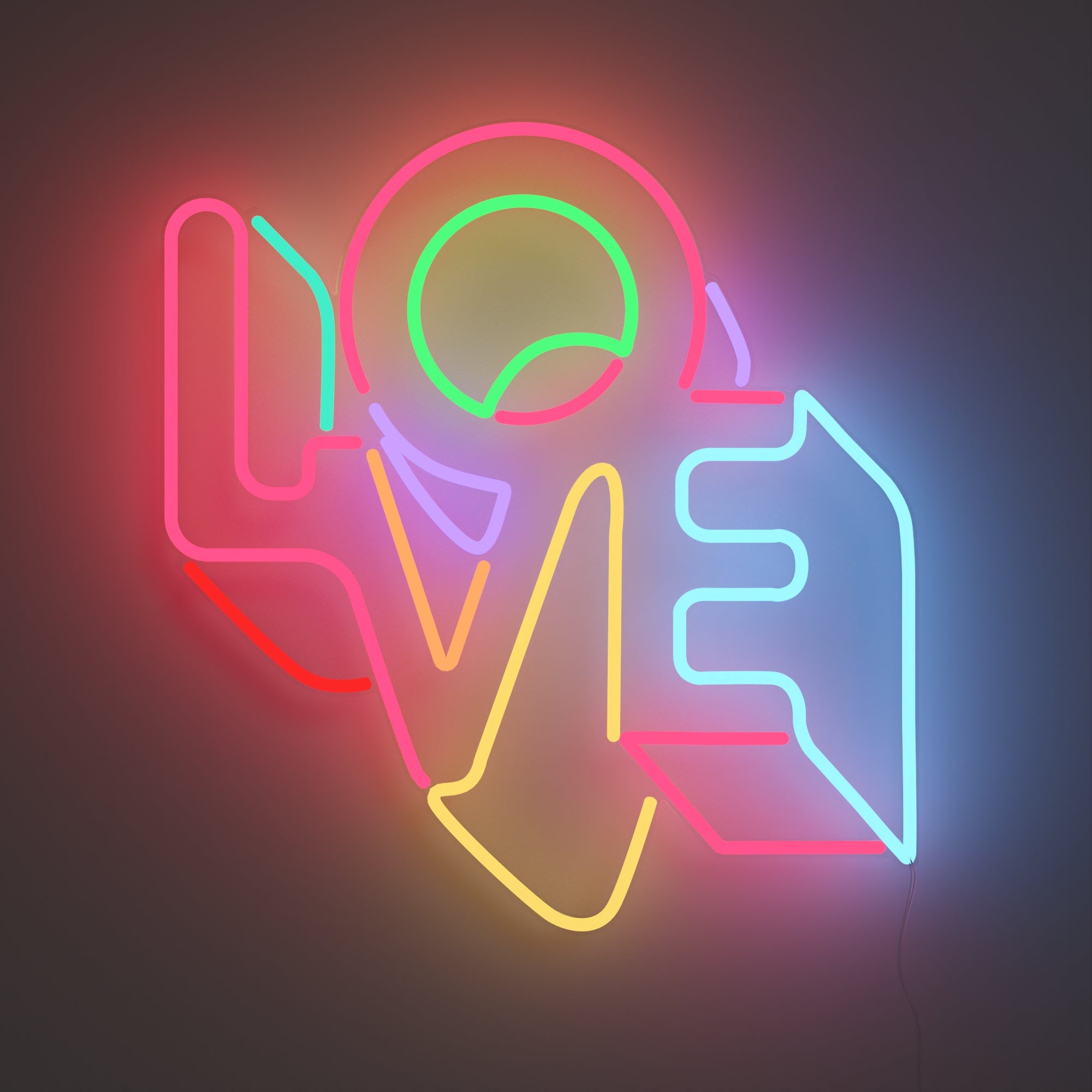 LO-VE by Yoni Alter, Zeichen aus Neon-LEDs